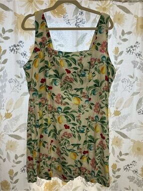 Old Navy Cream Floral & Fruit Smocked Sundress